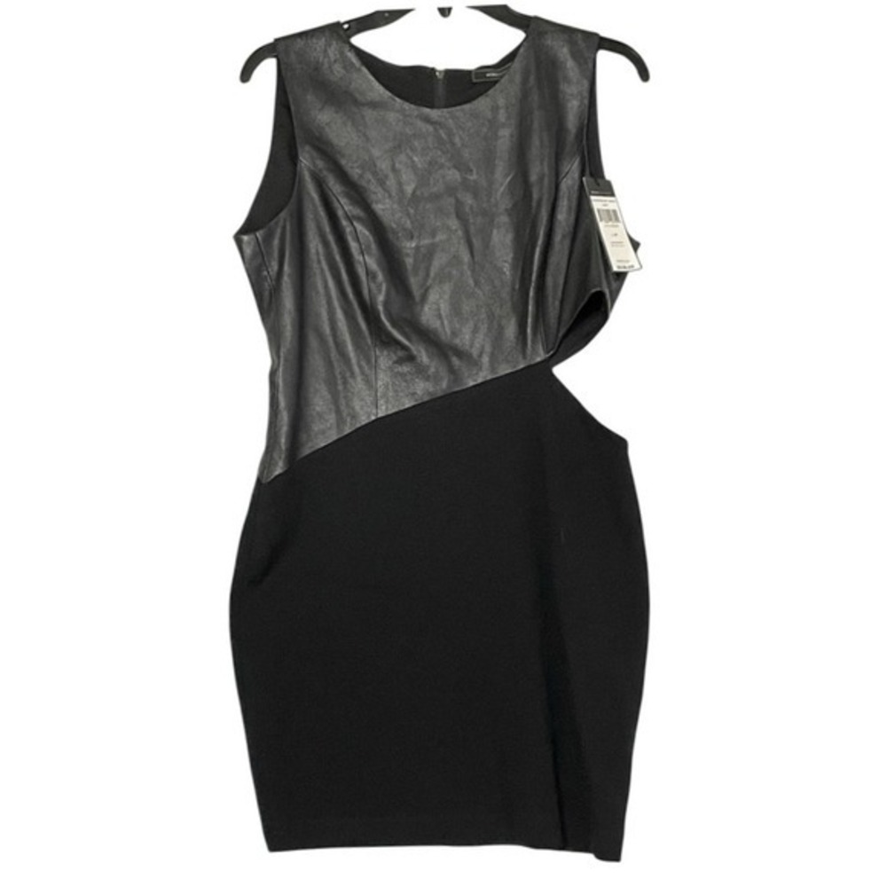 NWT BCBG MaxAzria Black and Silver Asymmetrical‎ Dress Size Medium *READ*